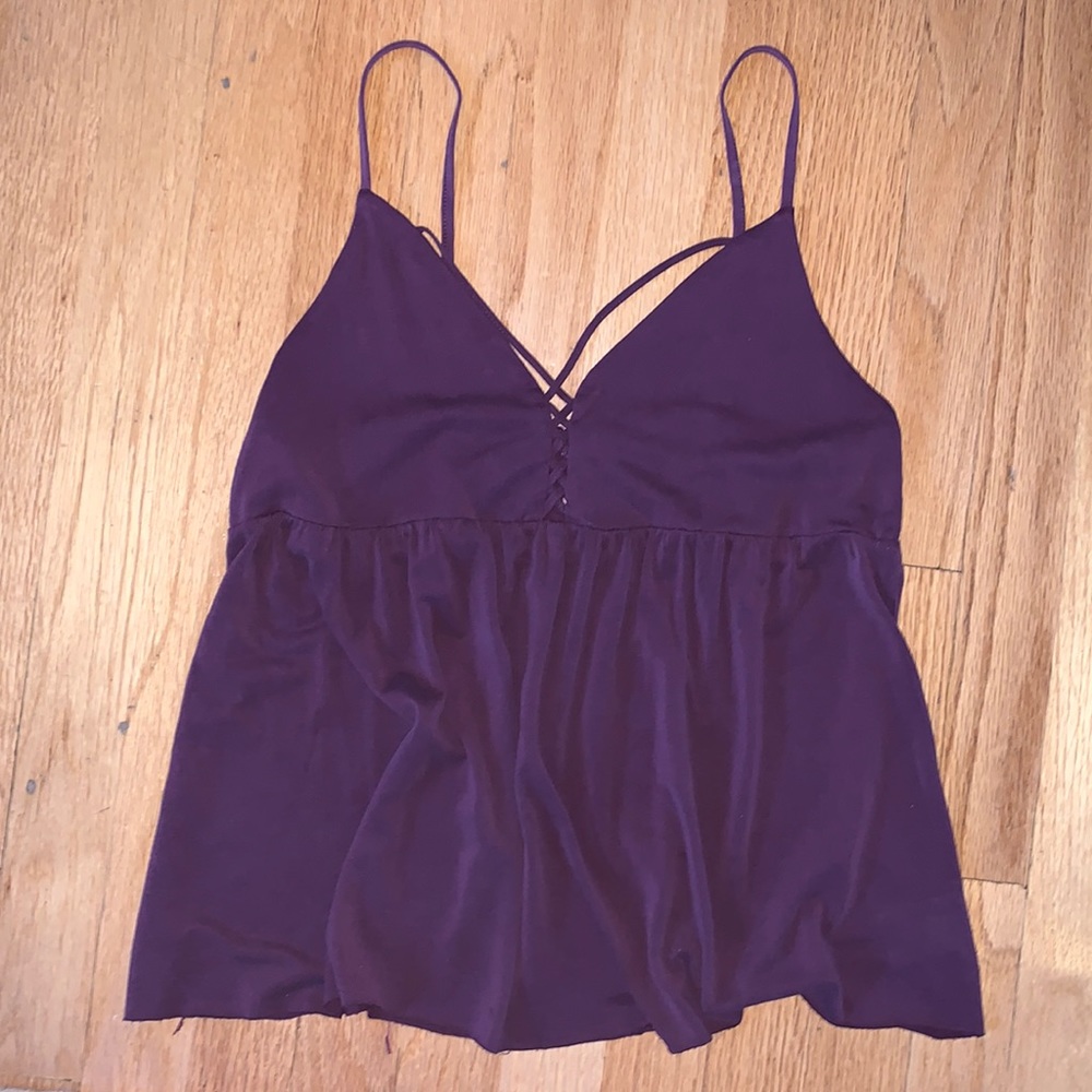 American Eagle suede cross front cami